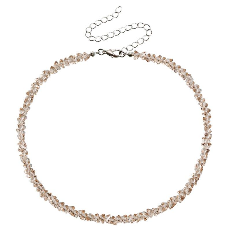Personalized European American Style Hand Woven Beaded Crystal Clavicle Necklace For Women