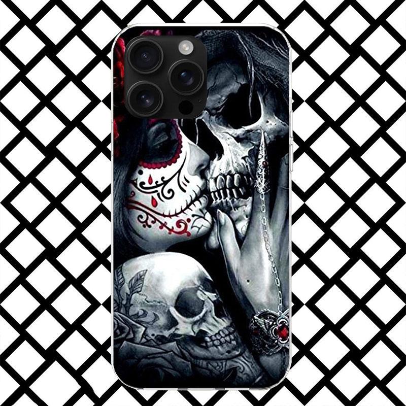 Coque de téléphone Catrina Belle Fille Rose Crâne pour iPhone 17 Air 16 16E 15 14 Plus 13 Mini 12 11 Pro Max 7 8 + SE 2020 Housse Souple