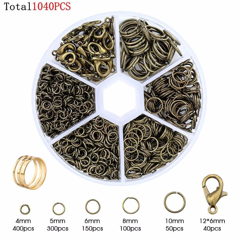 Alloy Accessories Jewelry Findings Set Earring Making Kit Lobster Clasp Open Jump Rings Repair Tools DIY Jewelry Making Supplies