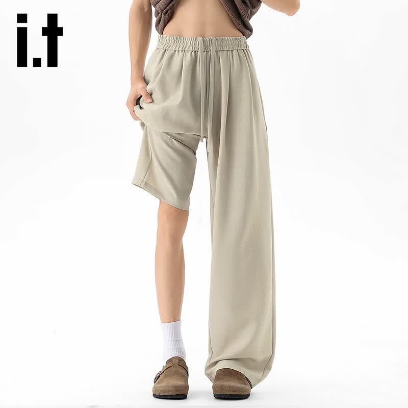 Izzue IT Men's Ice Silk Straight-Leg Casual Pants