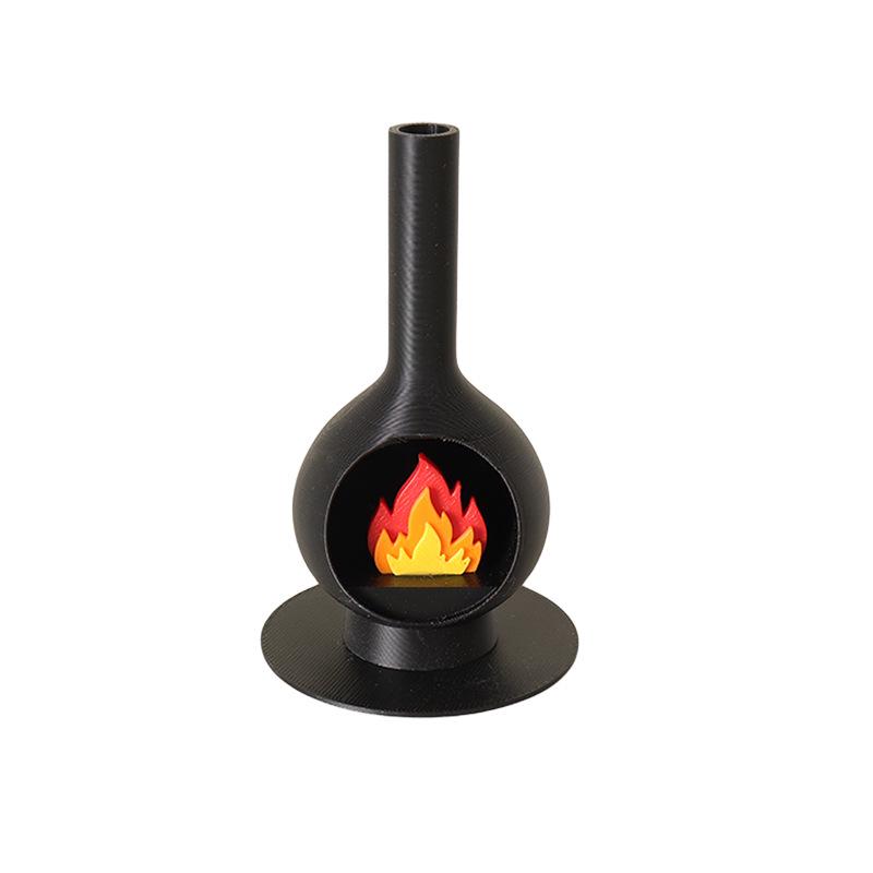 Mini DIY Micro Landscape Christmas Fireplace with Gingerbread Man Ornament