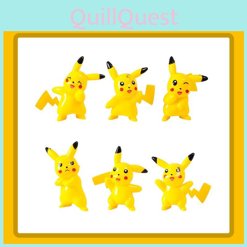 Adorable Pikachu Cartoon Anime Figure Model Doll Set Perfect For Cake Decoration And Gifts