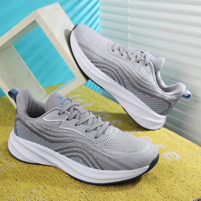 2025 Spring New Professional Running Shoes Men's and Women's Breathable Flying Weave Mesh Lightweight Non-slip Student Physical Training Sneakers