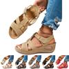 Women's Fashionable Casual Plus-Size Sandals with Hook-and-Loop Closure and Cut-Out Design
