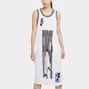 Nike Round Neck Mid-Length Creative Pattern Knitted Breathable Sports Casual Sleeveless Dress Women Dresses White CU6788-100