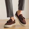 Brand Khaki Suede Men's Loafers Tassel Fashion Leather Casual Shoes For Man Autumn Lightweight Flats Slip-on Shoes Man Moccasins