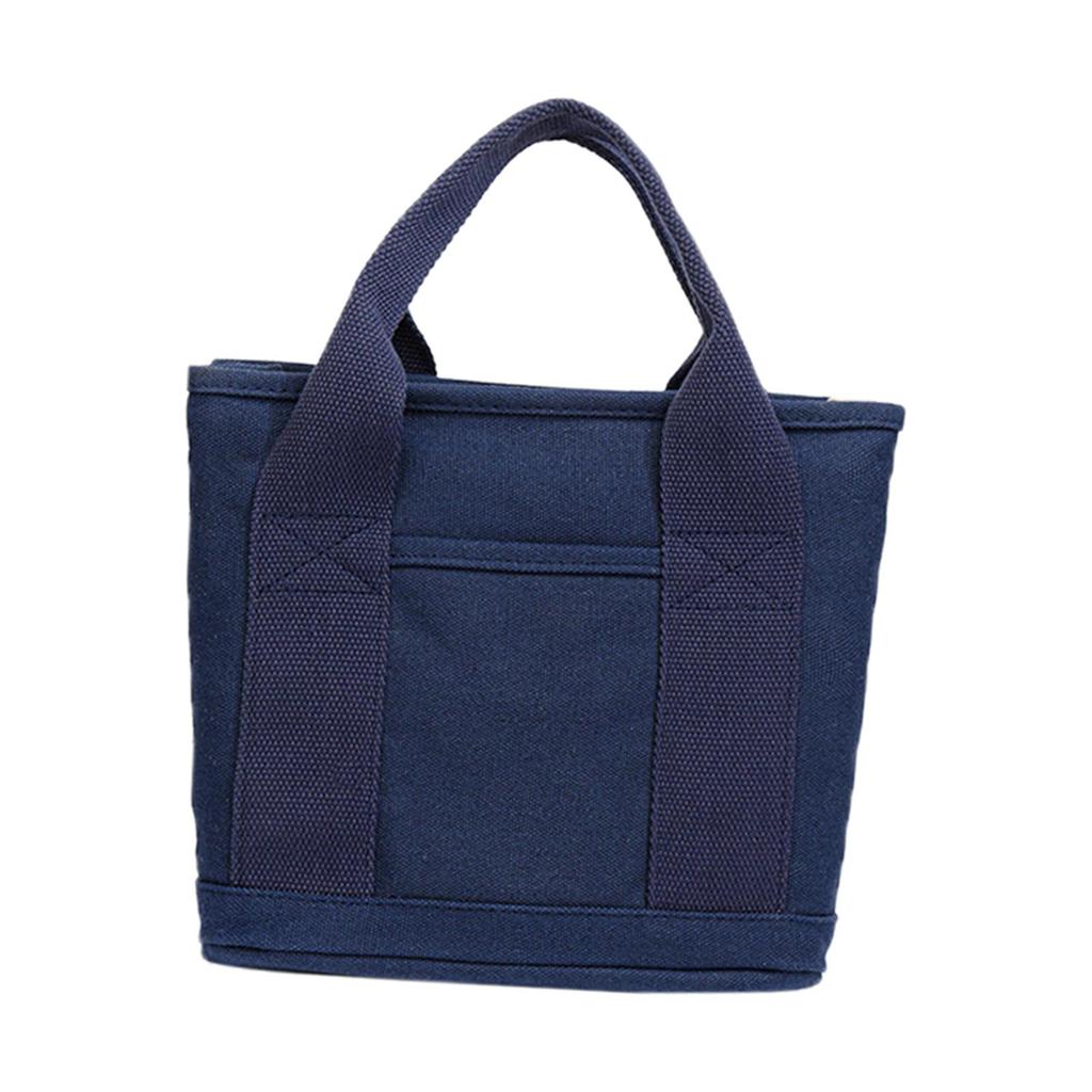Top Handle Canvas Tote Bag Organizer,Women Shoulder Bag,Handbag for Hiking Picnic Beach , Dark Blue