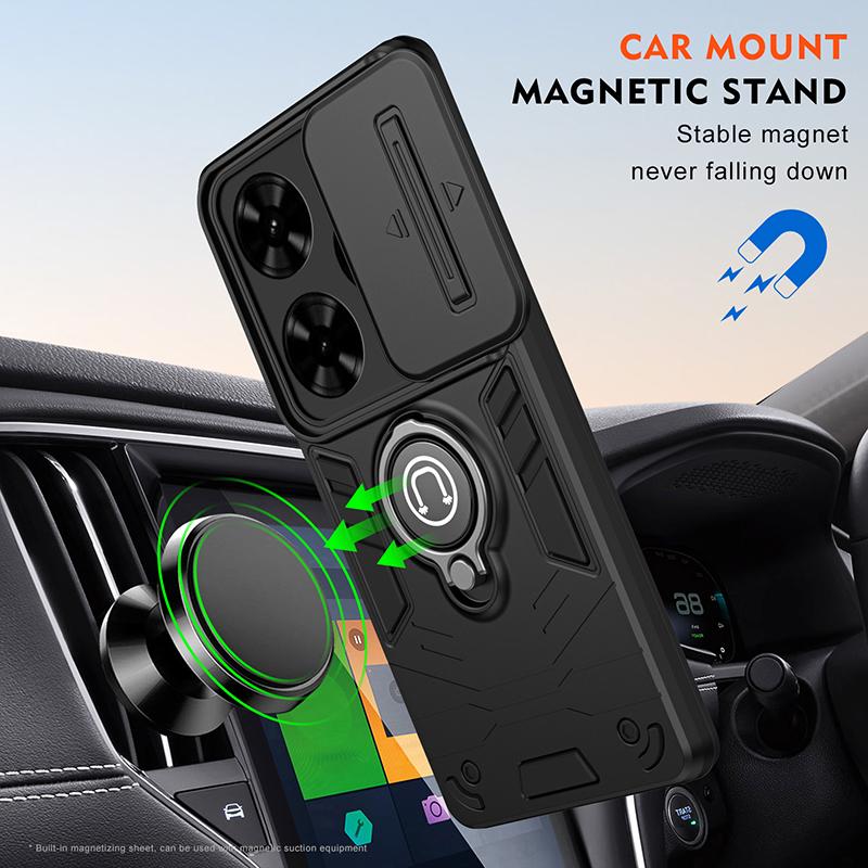 Luxury Magsafe Magnetic Wireless Charging Armor Case For Tecno Spark 20 20C 30 Pro Slide Camera Protection Cover Spark 30 Pro