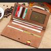 Hengsheng Men's Vintage Long Thin Matte Leather Wallet
