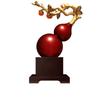 Hand Painted Calabash Ornament,Creative Lucky Gourd Decor for Office Desk Blessing,Chinese Feng Shui Art Craft for Shelf Display