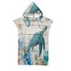 Microfiber Sea Turtle Printing Changing Robe Bath Towel Outdoor Hooded Beach Towel Poncho Women Swimming Diving Bathrobe Cloak