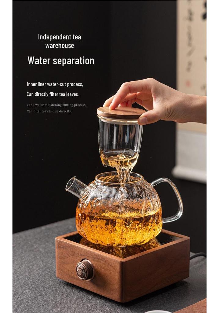 Qinghuan Large Capacity Japanese Glass Teapot with High Temperature Resistance and Thickened Tea Infuser Set