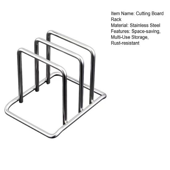 Cutting Board Stand Stainless Steel Countertop Organizer Space-Saving Chopping Board Holder for Pot Lids Bakeware Cookie Sheets Storage