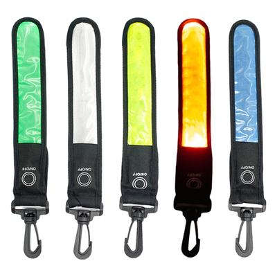 PVC Waterproof LED Light Up Glowing Safety Backpacks Pendant Strap for Night Running Cycling Pet Collar Decoration