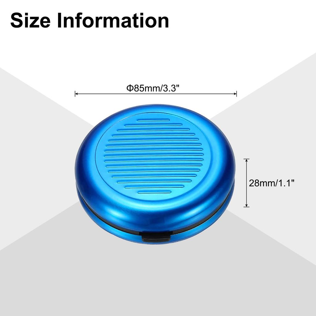 PATIKIL Coin Dispenser Portable Coin Organizer Compact Aluminum Pocket Coin Case Car Wallet Pocket Quarter Dime Nickel Storage Blue