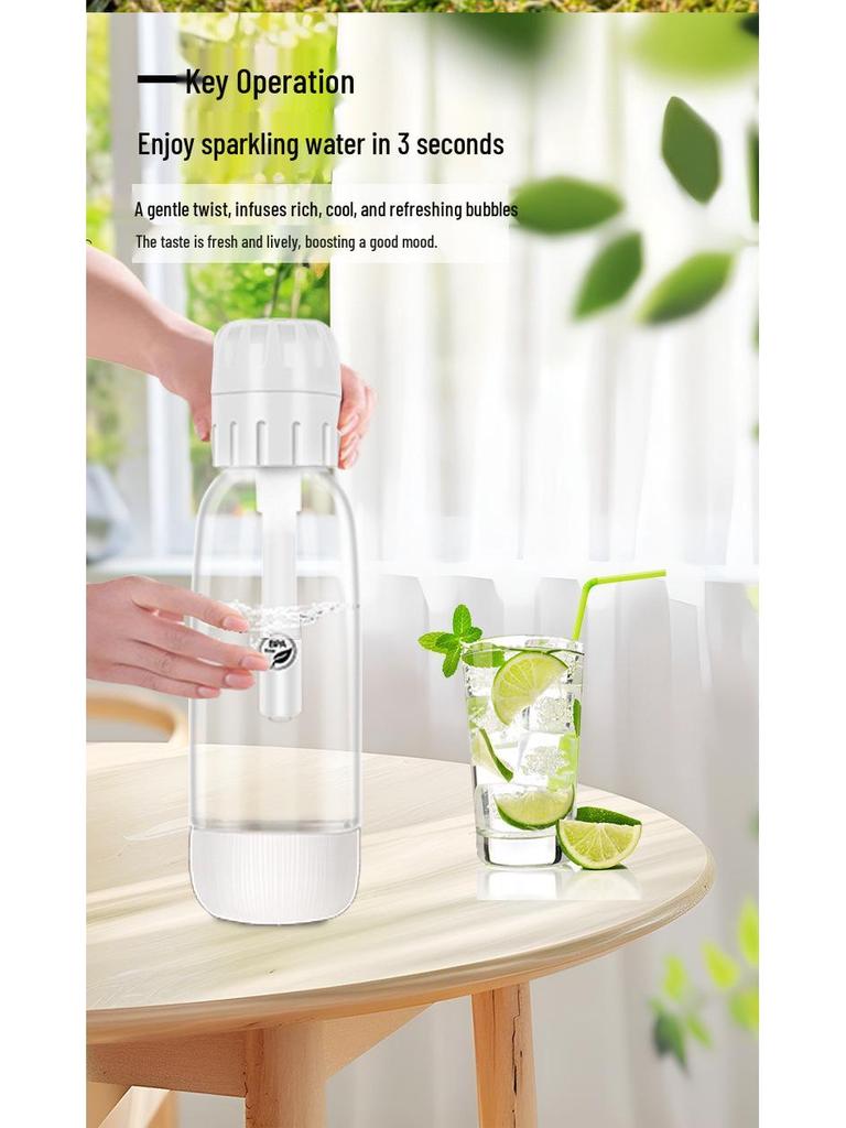 Portable Mini Carbonated Beverage Maker for Home & Travel