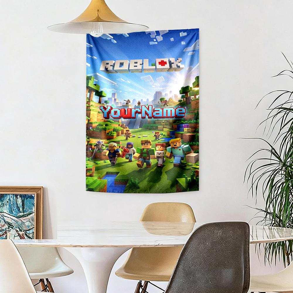 Roblox Custom Your Name Wall Decor Tapestry Art For Pet Memorial Birthdaywedding Party Backdrop Family Gift