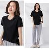 IHUASU Solid Colour T-shirt Short-sleeved Spring and Summer Women's Loose Cotton Half-sleeve O-neck Thin Top Body Shirt