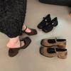 Medium and high-end French versatile heel buckle spring thick heel 2025 retro Mary Jane shoes single shoes women's polishing new models