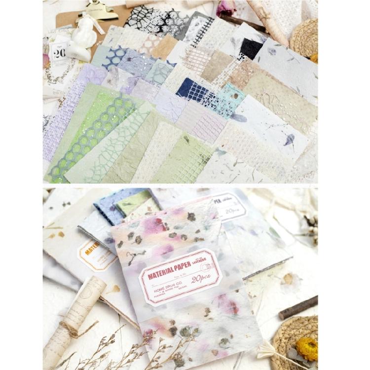 20 Sheets Aesthetic Decorative Paper Scrapbooking Embellishment Paper for Journal Photo Album Picture Frames