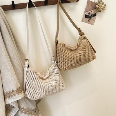 Women Woven Bag Summer Beach Holiday Handbag Portable Tote Bag Fashion Casual Big Capacity Leather Rope Women Shoulder Bags CLE