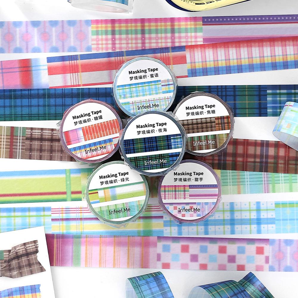 JIAMEI 20mm * 2m Dream Weaving Series Kawaii Basic Grid Washi Tape DIY Scrapbooking Material Aesthetic Masking Tape