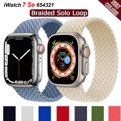 Πλεγμένο Solo Loop για Apple Watch Band 44mm 40mm 45mm 41mm 49mm 42mm 38mm Elastic Bracelet IWatch Series 7 3 SE 6 8 Ultra Strap for Wristwatch Band