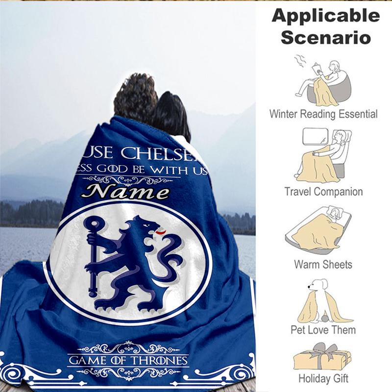 Custom Name House Chelsea Blanket Lightweight Ideal Bedding Blanket Perfect for Travel, Camping, Living Rooms, Sofas, Christmas Gift