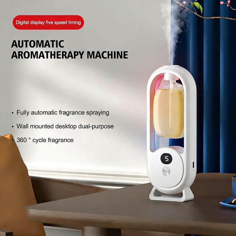 Automatic Fragrance Diffuser USB Powered Essential Oil Diffuser with Spraying & Light Home Fragrance for Living Room Bedroom