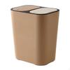 Dry Wet Separation Bin Easy To Clean Double Compartment Trash Can Large Capacity Push Button Garbage