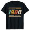 Mens Vintage 44th Birthday TShirt Summer 44 Year Classic 1980 Limited Edition Custom Printed Short Sleeve TShirt Top Tees