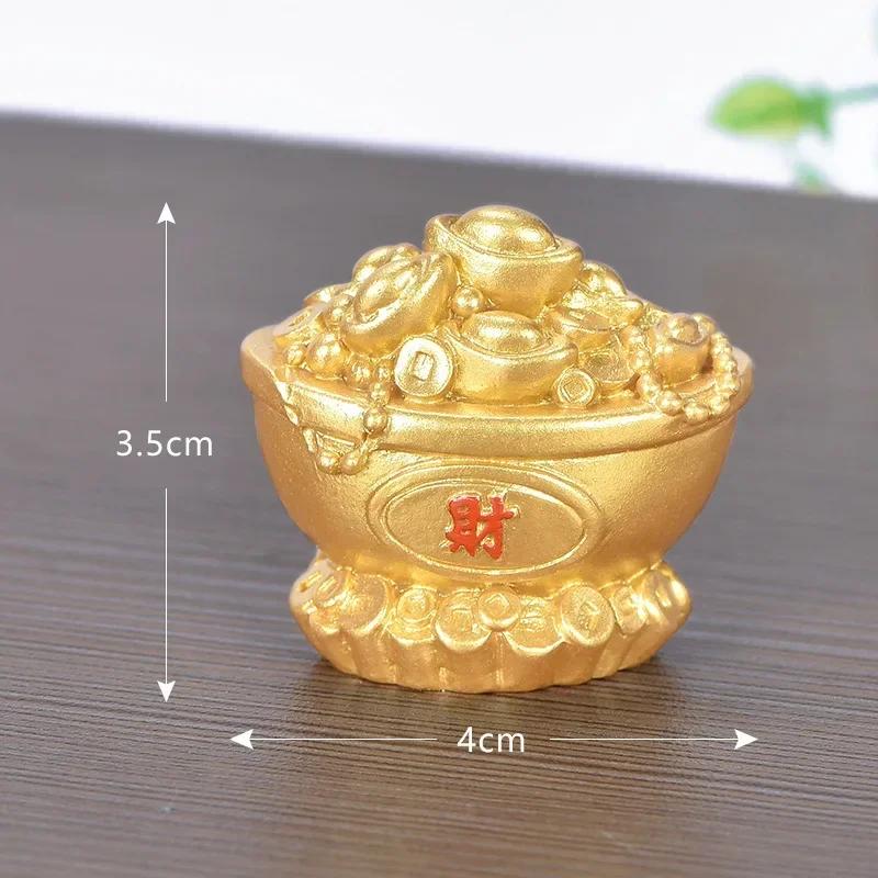 Feng Shui Auspicious Fa Cai Money Tree Gold Ingot Bag Lucky Fortune Spring Festival Mascot Desktop Ornament Car Home Decor Craft