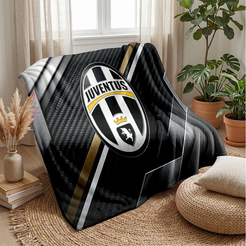 Juventus FC Theme Blanket Soft Flannel Blanket Plush Throw Blanket Cozy Sofa Bed Blanket for Home Decor