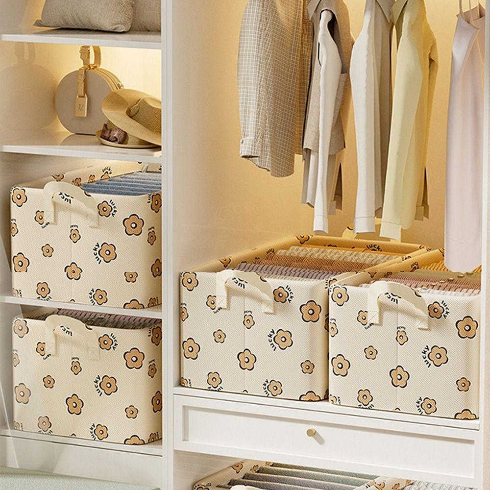 Cesta de Armazenamento de Tecido Espesso com Estrutura de Aço Organizador de Guarda-Roupa Caixa de Armazenamento de Roupas Suéter