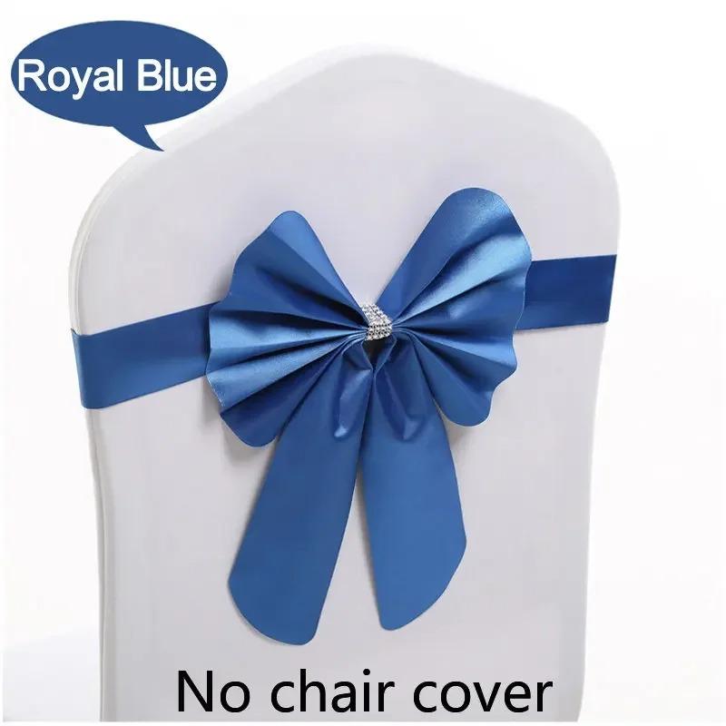 

10pcs/lot Chair Sashes Weddin Decoration With Elastic Chair Ribbon Bows Spandex Royal Blue For Party Hotel 10pcs королевский синий