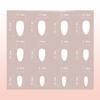 24pcs Long Almond False Nails French Rose Re Crocodile Pattern Press On Nails Irregular Gold Foil Simple White Flowers