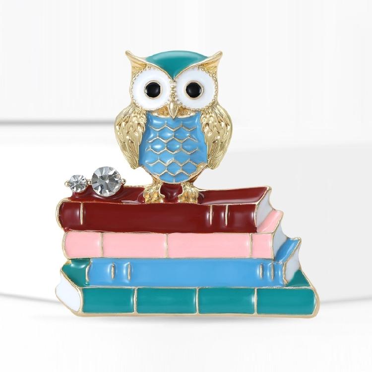 Sophisticated Vintage Owl Brooch Featuring Open Book Detail Lightweight Owl Pin Thoughtful Gift For Educators