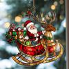 Santa Claus Sleigh Acrylic Sun Catcher - Christmas Window Decoration Gift