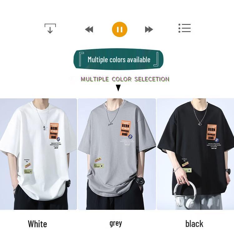 Men's Trendy Pure Cotton Short Sleeve T-shirt for Teens and Juniors - Stylish Summer Top