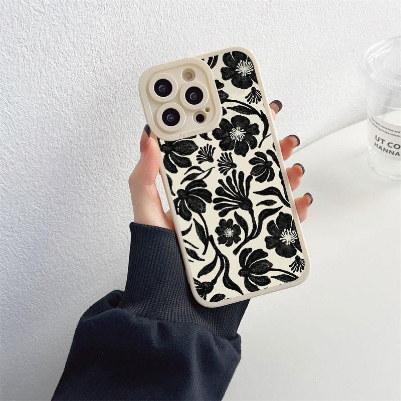 Fashion Luxury Flower Floral Funda Case for Iphone 14 Pro Max Plus 13 12 11 Pro Max XR X XS 8 7 Plus SE 2020 Soft Silicone Shell