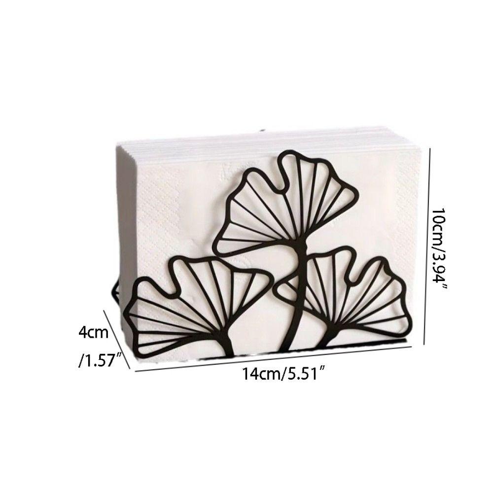Simple Ginkgo Leaf Napkin Holder High-end Iron Tissue Rack Metal Tissue Holder  Kitchen Accessory