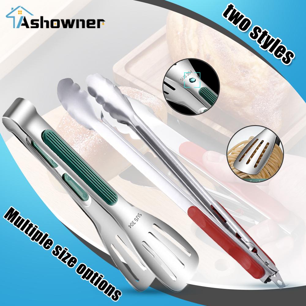 

Stainless Steel Anti-slip Food Clip Silicone Bbq Clip Kitchen Utensils Silicone Spatula To Kitchen Party Picnic Kitchen Utensils 9 inch