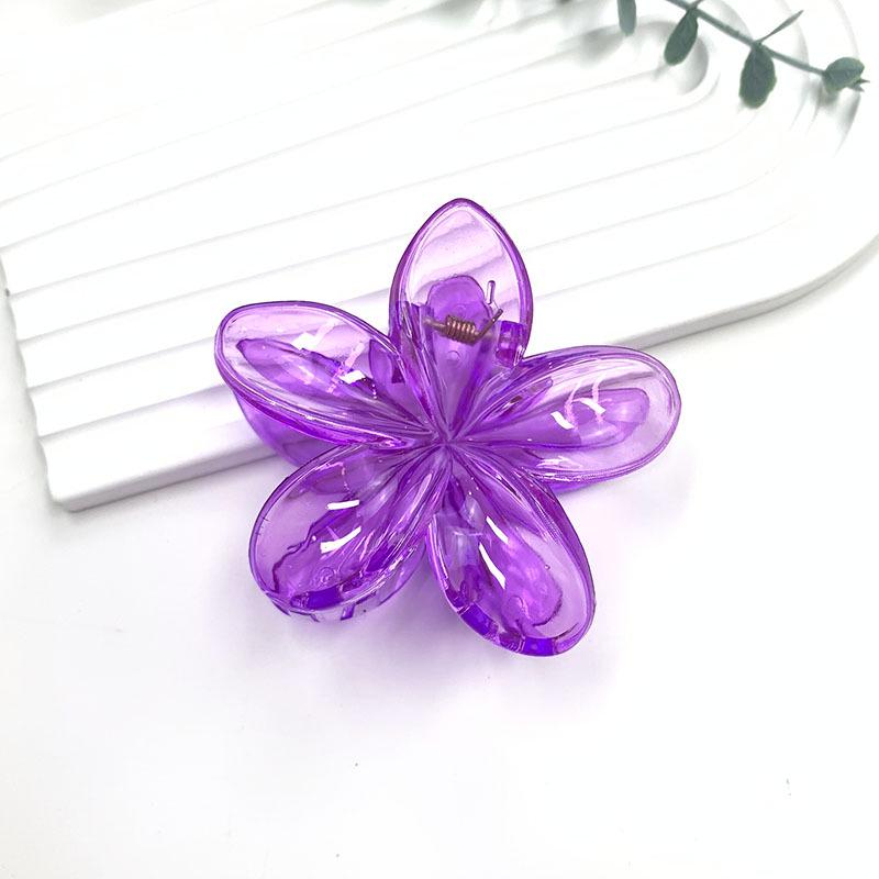 Retro Colorful Frangipani Flower Hair Claw Clip for Women
