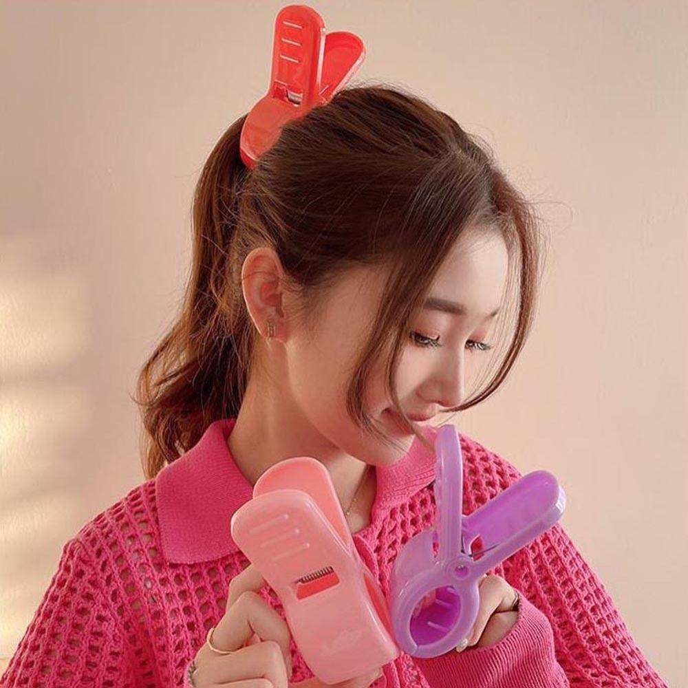 

Ponytail Holder For Girls Headwear Korean Hair Clips Acrylic Women Shark Clip Large Hair Claws розовый
