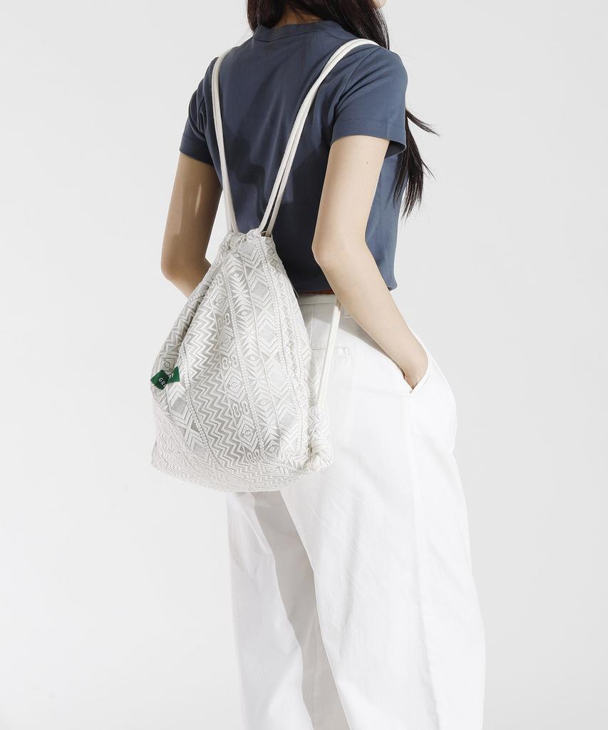 Green Stuff Rope Backpack R3 Ethnic Embroidered Lace - Ivory