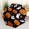 1pc Halloween Pattern Automatic Folding Umbrella - Portable Foldable Design with 8 Ribs, Durable Plastic & Iron Frame, Casual Outdoor Access