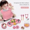 Momcbebe Baby Feeding Set 10-Piece Silicone Suction Bowl Sippy Cup Bib Spoon Fork BPA Free Soft Durable Easy Clean Pink