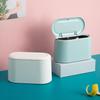 Button Plastic Desktop Trash Bin Portable Table Waste Dustbin Lightweight