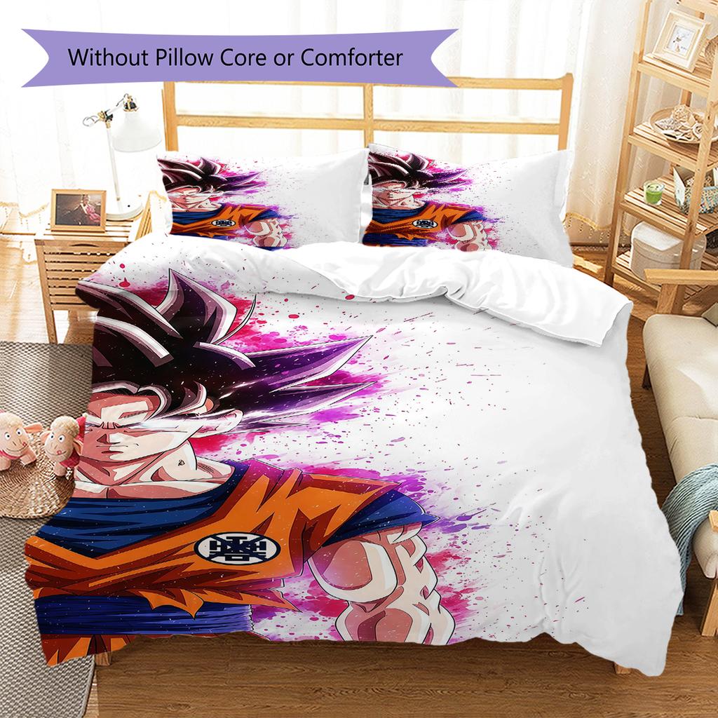 DRAGON BALL Pattern Bedding,Quilt Set Quilt Cover Pillowcase Home Birthday Gift (1 * Duvet Cover + 2 * Pillowcase, Without Core)