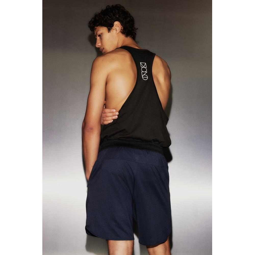 H M dryMove Zip Detail stretcH Sport sHorts Navy Blue